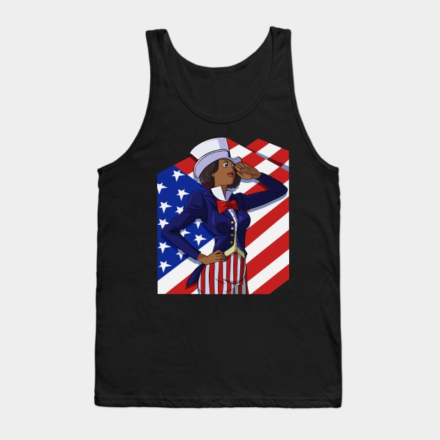 African American 4th of July Uncle Sam Tank Top by Noseking